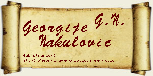 Georgije Nakulović vizit kartica